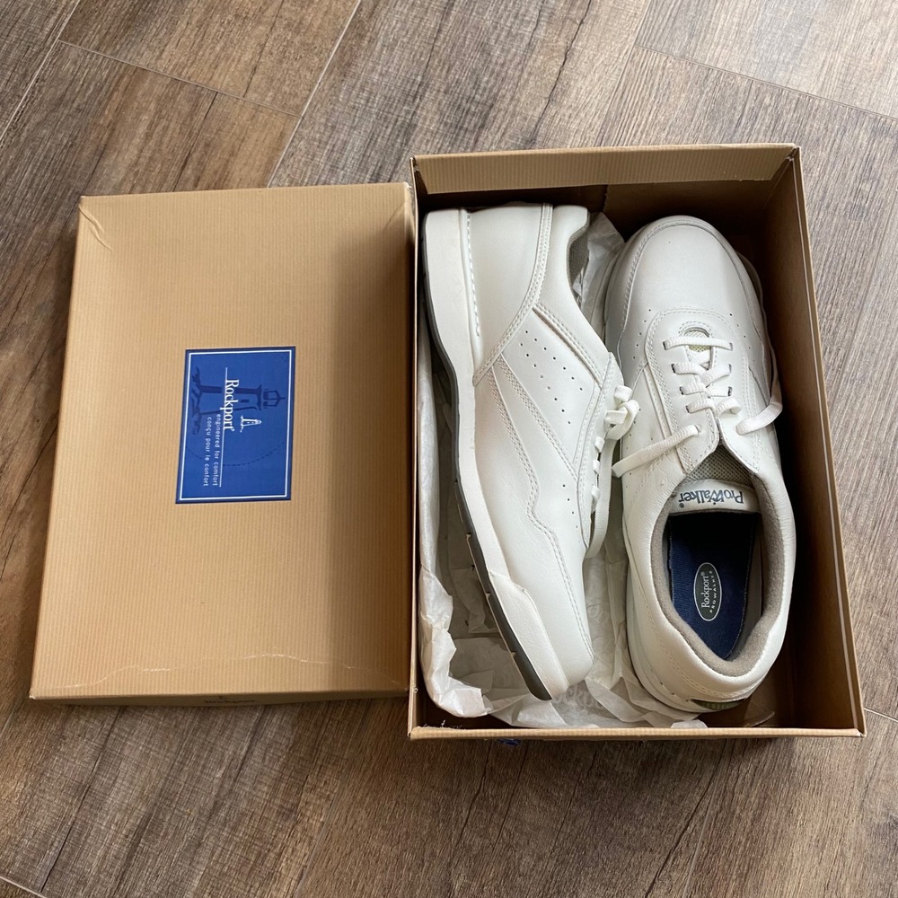 Rockport ProWalker Womens 9.5 N Narrow White Leather Walking Shoes WR7104N